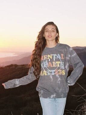 Urban Outfitters Desert Dreamer Smiley Mental Health Matters Tie Dye Sweatshirt